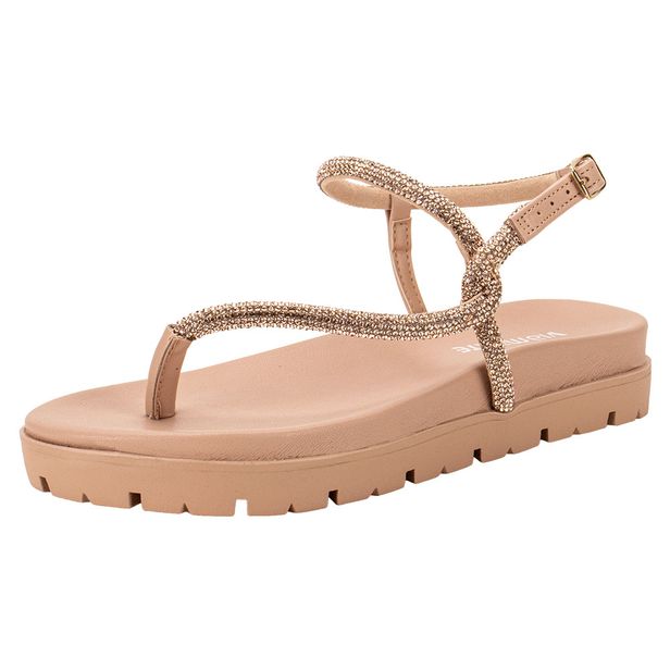 Sandália Feminina Flat Via Marte 102008 BRONZE 34