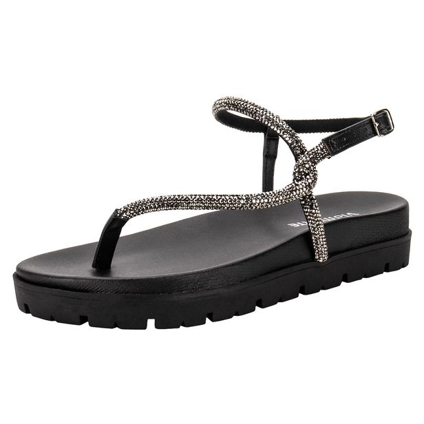 Sandália Feminina Flat Via Marte 102008 PRETO 34