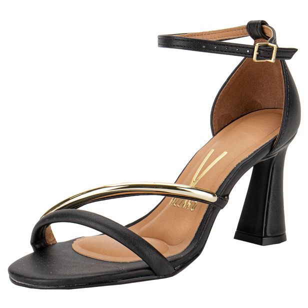 Sandália Feminina Salto Grosso Vizzano 6517206 PRETO 38