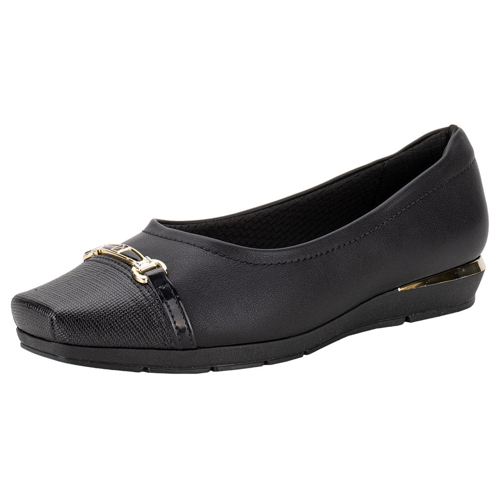 Sapato Feminino Anabela Piccadilly 147305 PRETO 01 cloviscalcados