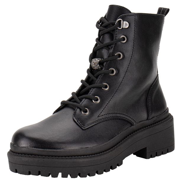 Bota Feminina Coturno Via Marte - 23100101 PRETO 01 34