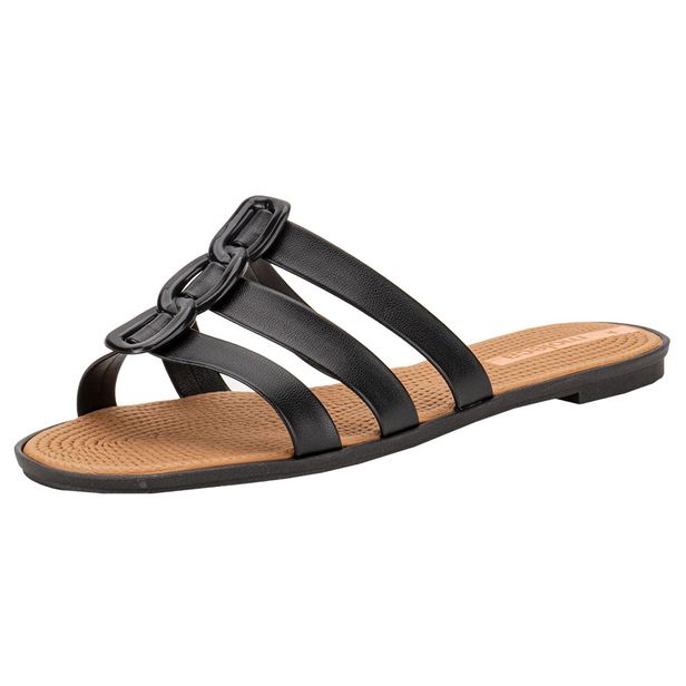 Tamanco Feminino Flat Moleca 5297566 PRETO 34