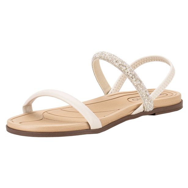 Sandália Feminina Flat Beira Rio 8507103 MARFIM 34