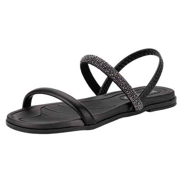 Sandália Feminina Flat Beira Rio 8507103 PRETO 38