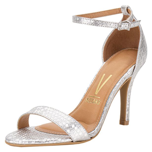 Sandália Feminina Salto Fino Vizzano 6249752 PRATA 35