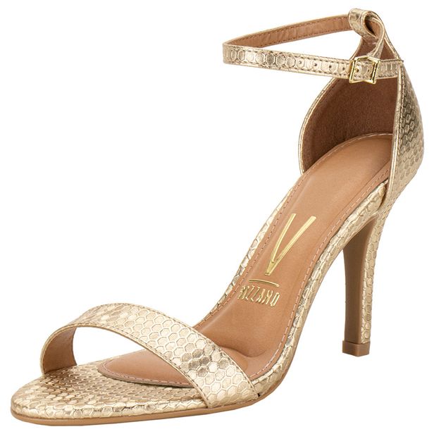 Sandália Feminina Salto Fino Vizzano 6249752 OURO 34