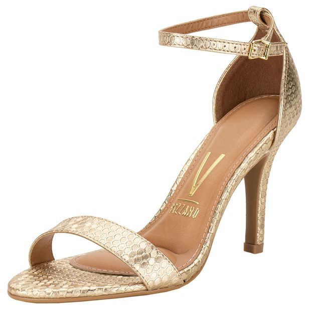 Sandália Feminina Salto Fino Vizzano 6249752 OURO 35