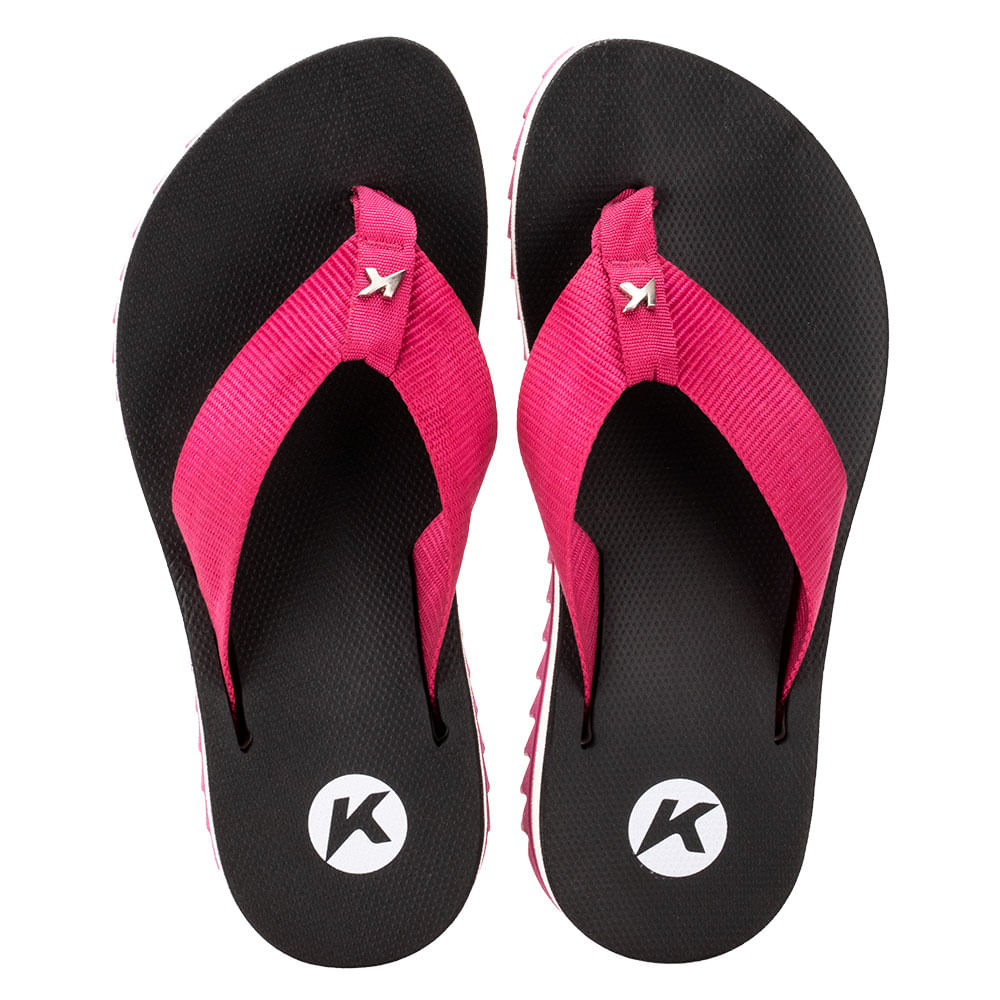 Chinelo Feminino Kyra Pro Kenner DMQ PRETO/ROSA cloviscalcados
