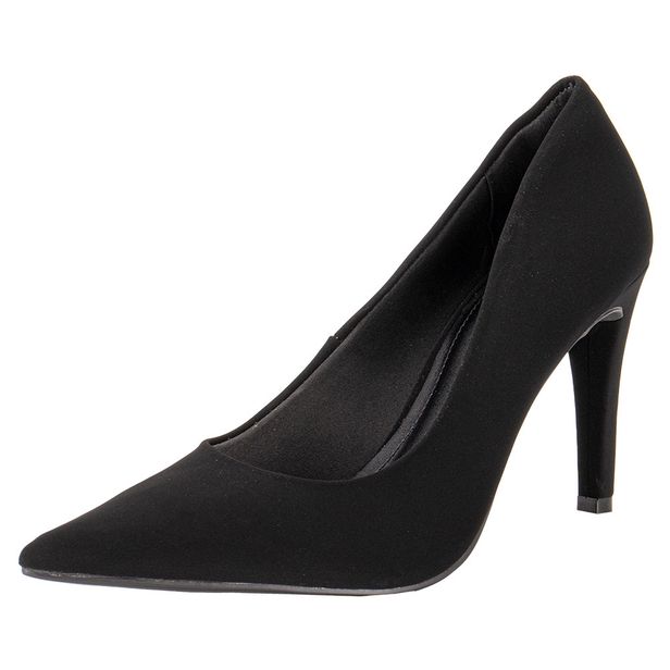 Scarpin Feminino Salto Fino Via Marte 045001 PRETO/NOBUCK 39