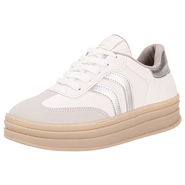 Tênis Feminino Casual Via Marte 156001 BRANCO/CINZA 36