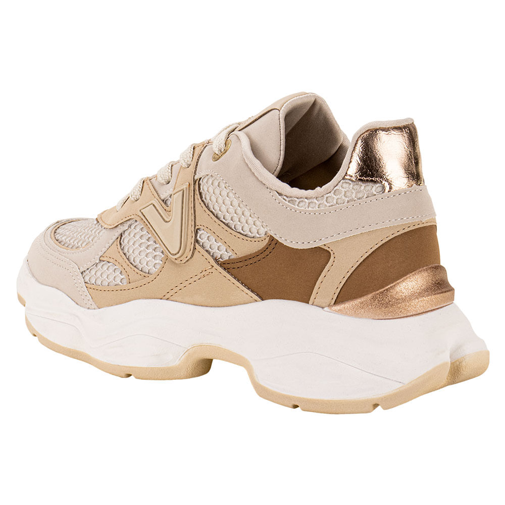 Tênis Feminino Chunky Via Marte 158003 BRANCO/BEGE | Clovis Calçados