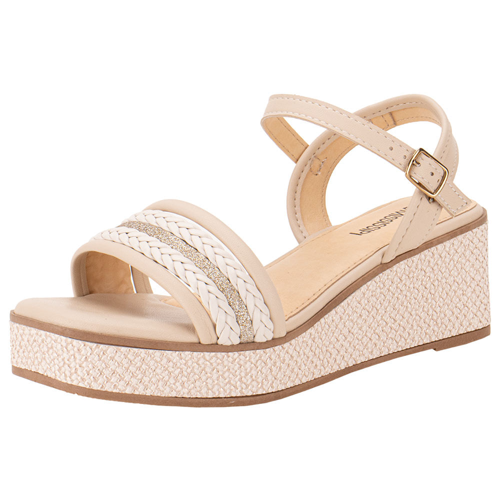 Anabela Mississipi Sandalia Anabela Salto Baixo Sandália Feminina