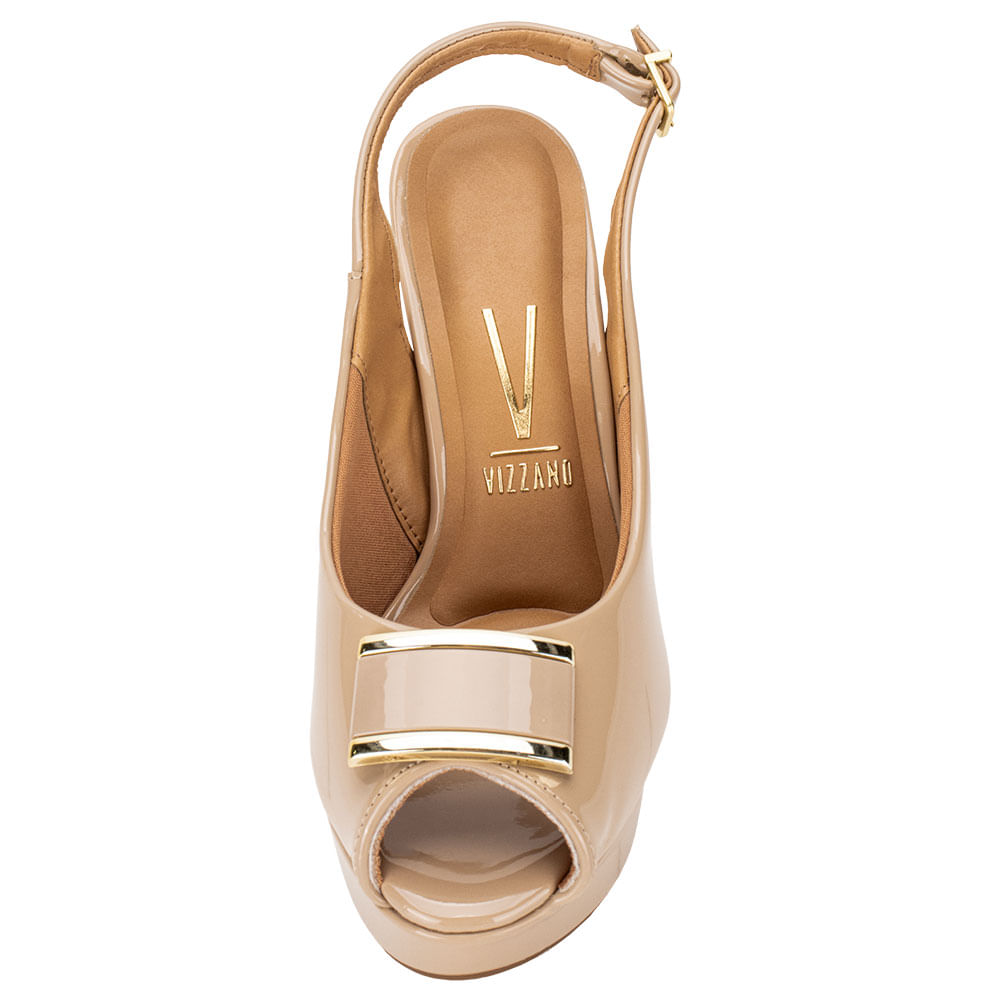 Meia Pata Sandália Vizzano Lace Up Bege Pata Salto Alto Sandalia