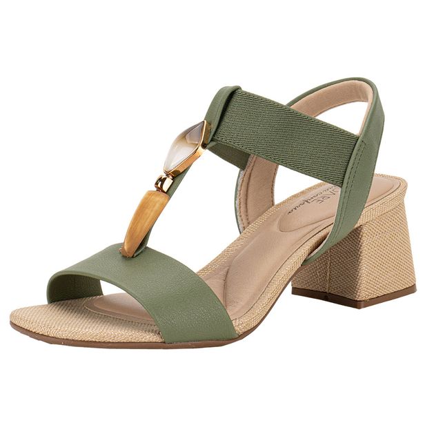 Sandália Feminina Salto Grosso Modare 7172113 OLIVA 38
