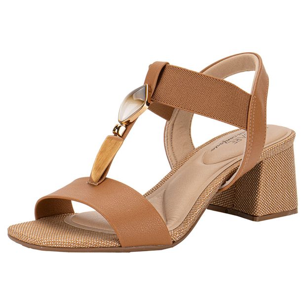 Sandália Feminina Salto Grosso Modare 7172113 CAMEL 38