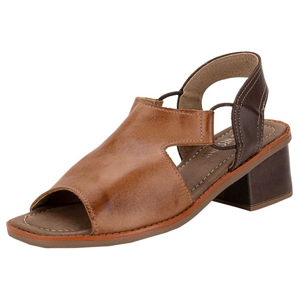 Sandália Feminina Salto Grosso Miss Western 15090 CARAMELO 37