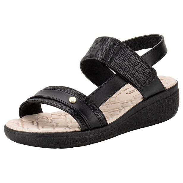 Sandália Feminina Anabela ComfortFlex 2486407 PRETO 34