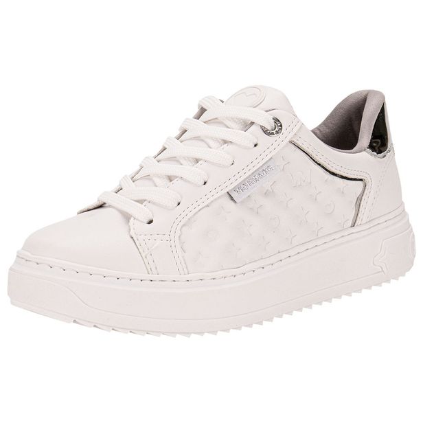 Tênis Feminino Casual Via Marte 055006 BRANCO/PRATA 34