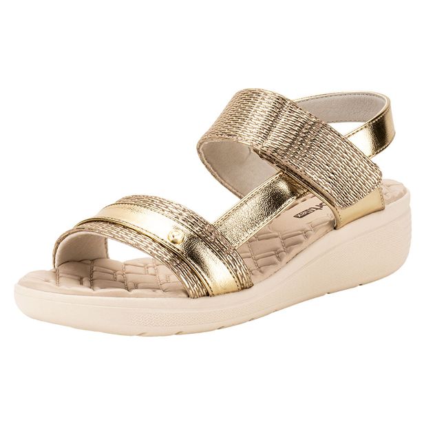 Sandália Feminina Anabela ComfortFlex 2486407 OURO 34