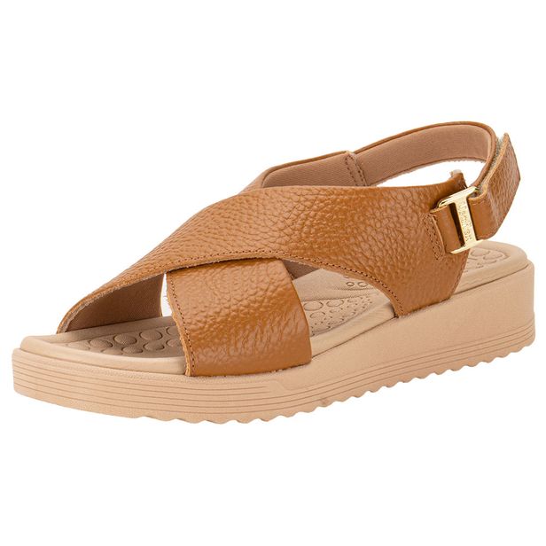 Sandália Feminina Anabela Usaflex MA10005 CARAMELO 35