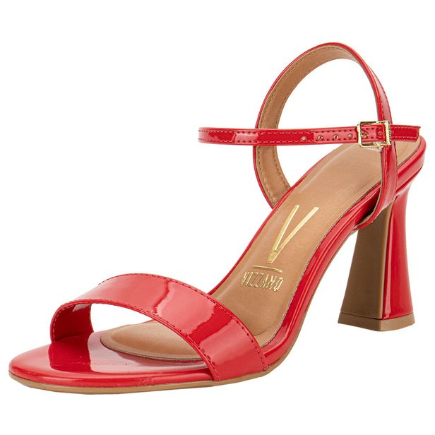 Sandália Feminina Salto Grosso Vizzano 6517100 VERMELHO 34