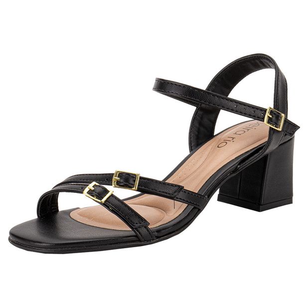 Sandália Feminina Salto Grosso Beira Rio 8536105 PRETO 35