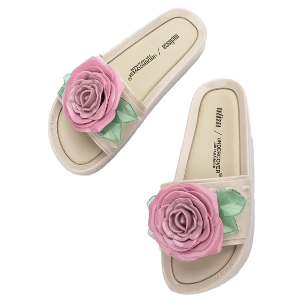 【UNDERCOVER】MELISSA + UNDERCOVER ROSE BEACH SLIDE SANDAL Melissa x Undercover x Melissa Beach Slide rose-appliqué