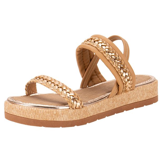 Sandália Feminina Flat Mississipi MC652 CAMEL 35