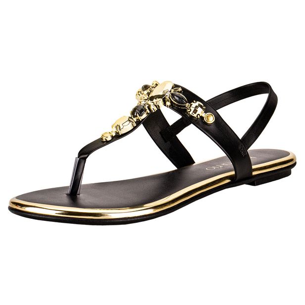 Sandália Feminina Rasteira Beira Rio - 8367631 PRETO 03 34