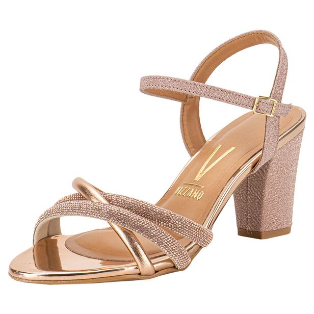 Sandália Feminina Salto Grosso Vizzano 62621026 BRONZE 40