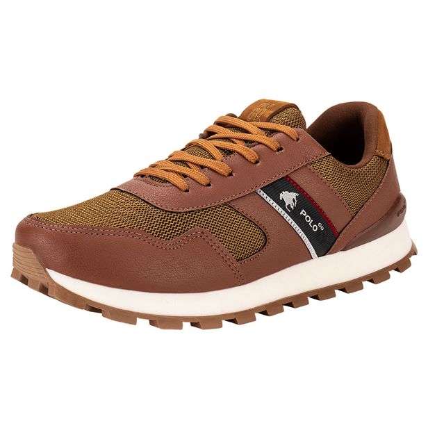 Tênis Masculino Casual Polo Go GO355  CARAMELO 41