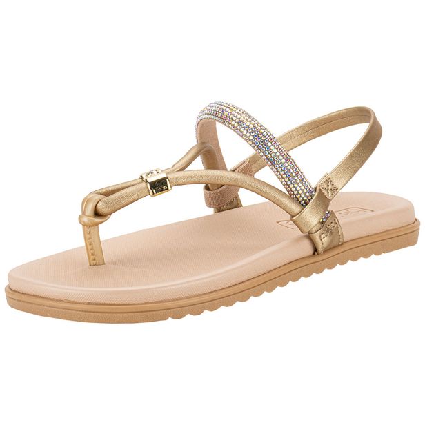 Sandália Feminina Flat Beira Rio 8529204 OURO 34