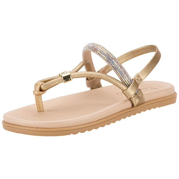 Sandália Feminina Flat Beira Rio 8529204 OURO 36