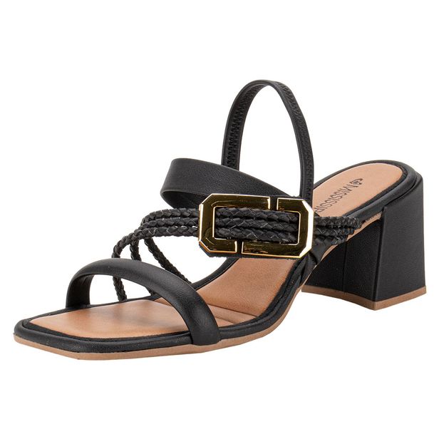 Sandália Feminina Salto Grosso Dakota MC662 PRETO 34