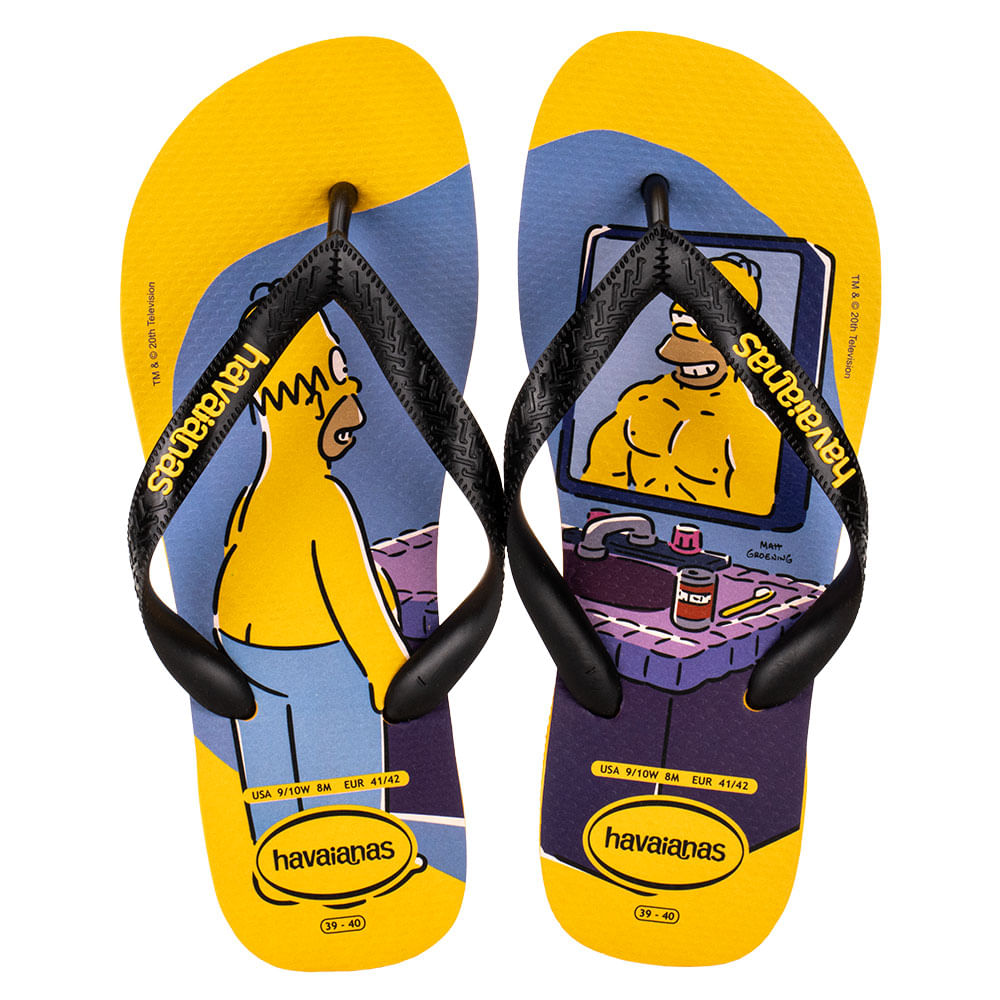 Chinelo Masculino Top Simpsons Havaianas 4137889 PRETO/AMARELO