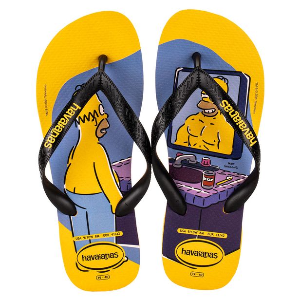 Chinelo Masculino Top Simpsons Havaianas 4137889 PRETO/AMARELO 37/38
