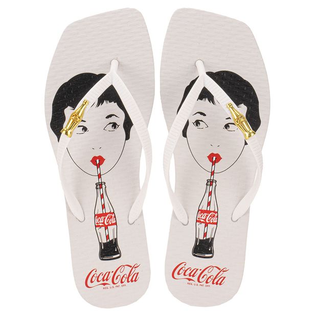 Chinelo Feminino Carlo Square Coca-Cola CC4326 BRANCO 35/36