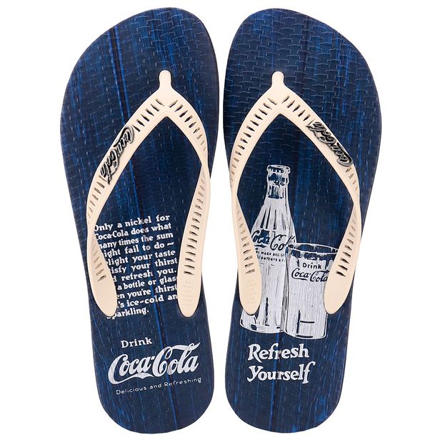 Chinelo Masculino Crisp Taste Coca-Cola CC3938 BEGE/AZUL 37/38