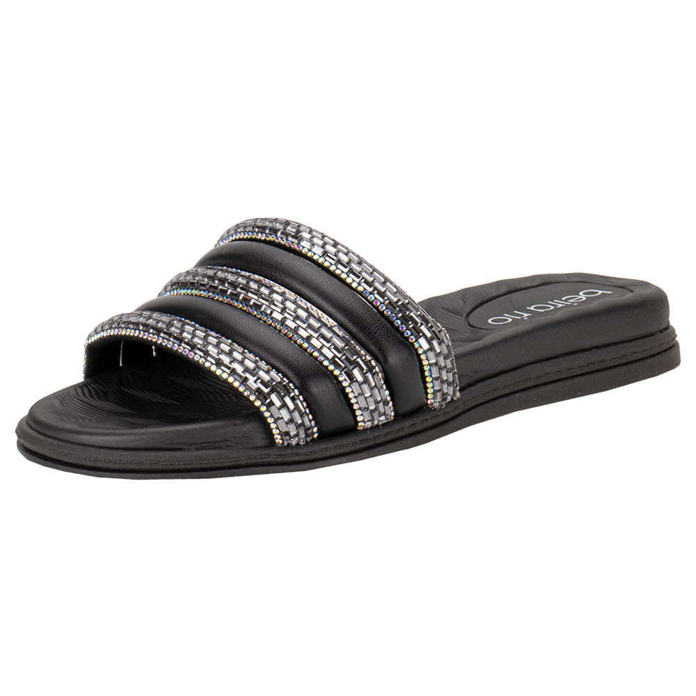 Tamanco Feminino Flat Beira Rio 8528103 PRETO cloviscalcados