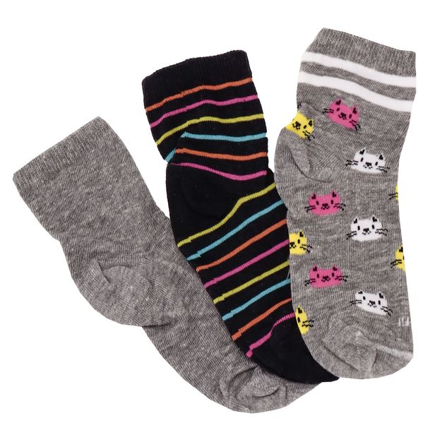 Kit Com 03 Pares De Meias Infantil Trifil - 5028 PRETO/CINZA 30/35
