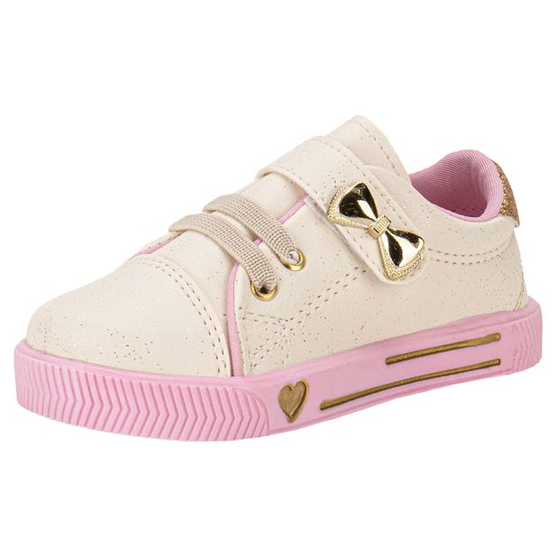 Tênis Infantil Feminino Linda Jú - 15551 CREME 21