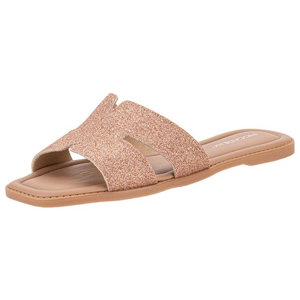 Tamanco Feminino Flat Piccadilly 506013 OURO/ROSADO 34