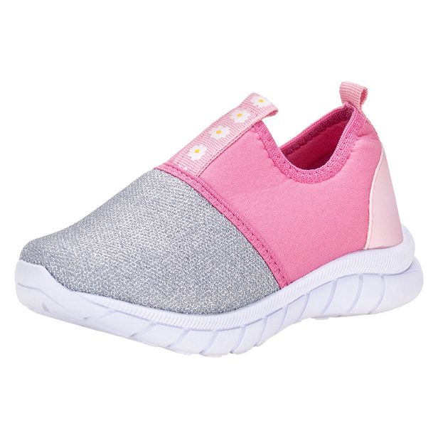 Tênis Infantil Feminino Kids Top 0363  CINZA/ROSA 28