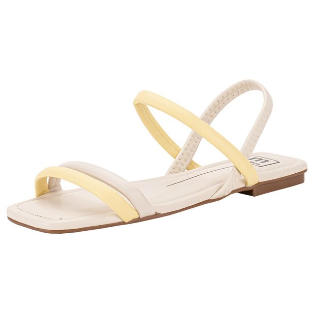 Sandália Feminina Flat Moleca 5462111 MARFIM 34