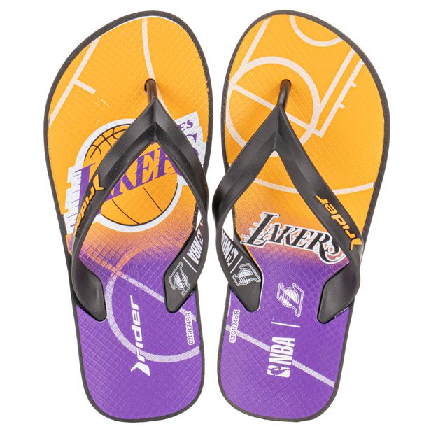 Chinelo Infantil Masculino Feel NBA Rider 12379 PRETO/LARANJA 23/24