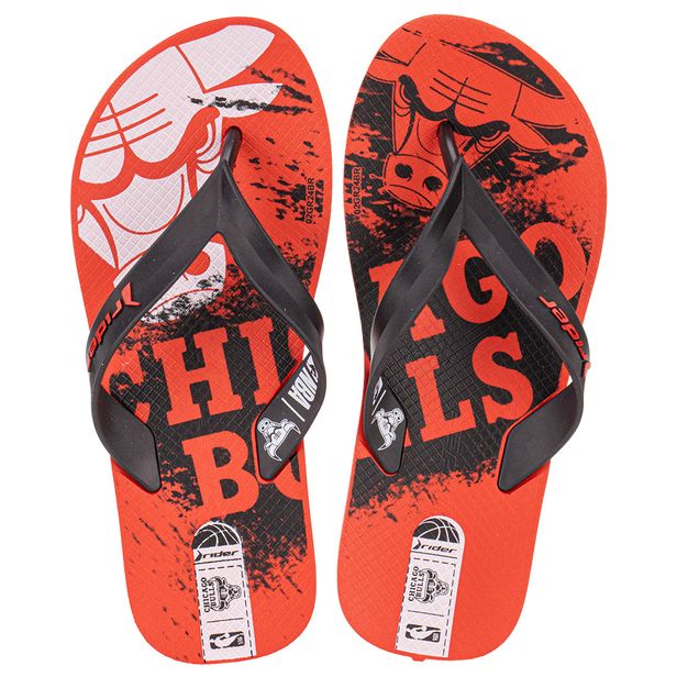 Chinelo Infantil Masculino Feel NBA Rider 12379 PRETO/VERMELHO 25/26