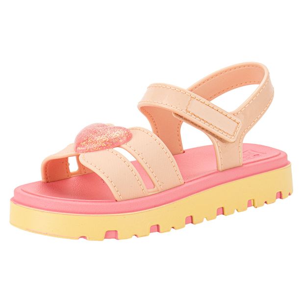 Sandália Infantil Feminina Daily Love Zaxynina 19122 BEGE/ROSA 21