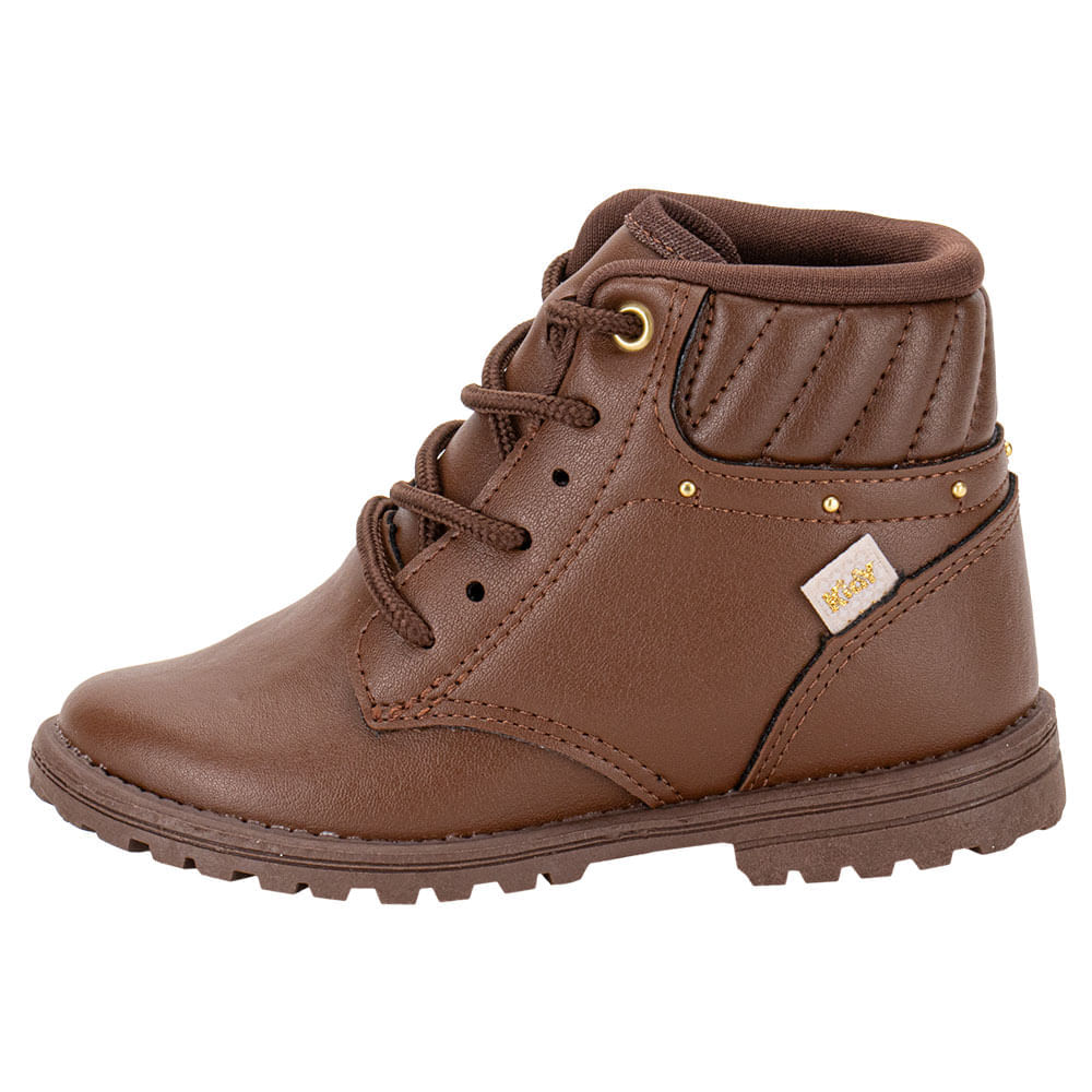 Bota Infantil Coturno Fashion Baby Kidy 0840091 CAFÉ cloviscalcados