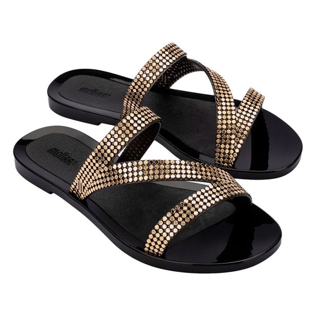 Melissa Siena Slide 33989 PRETO/DOURADO 33/34
