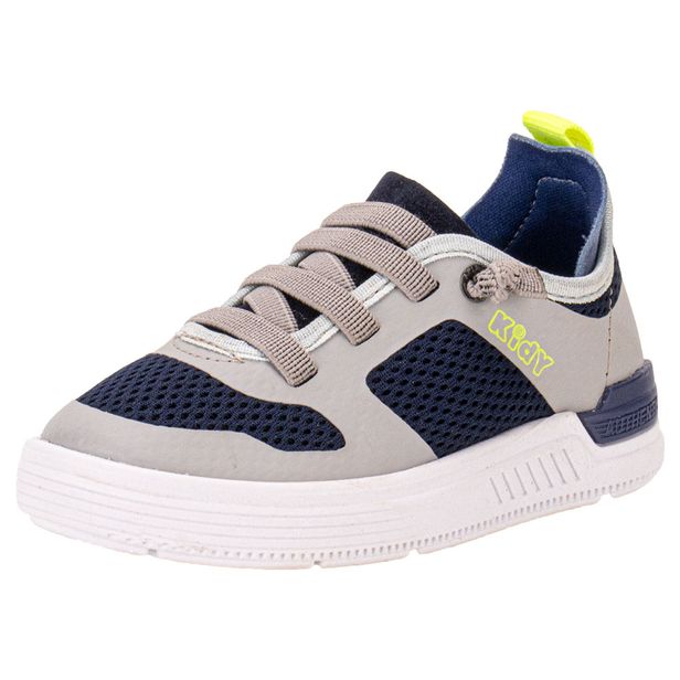 Tênis Infantil Masculino Milão Kidy 1170261 CINZA/AZUL 22